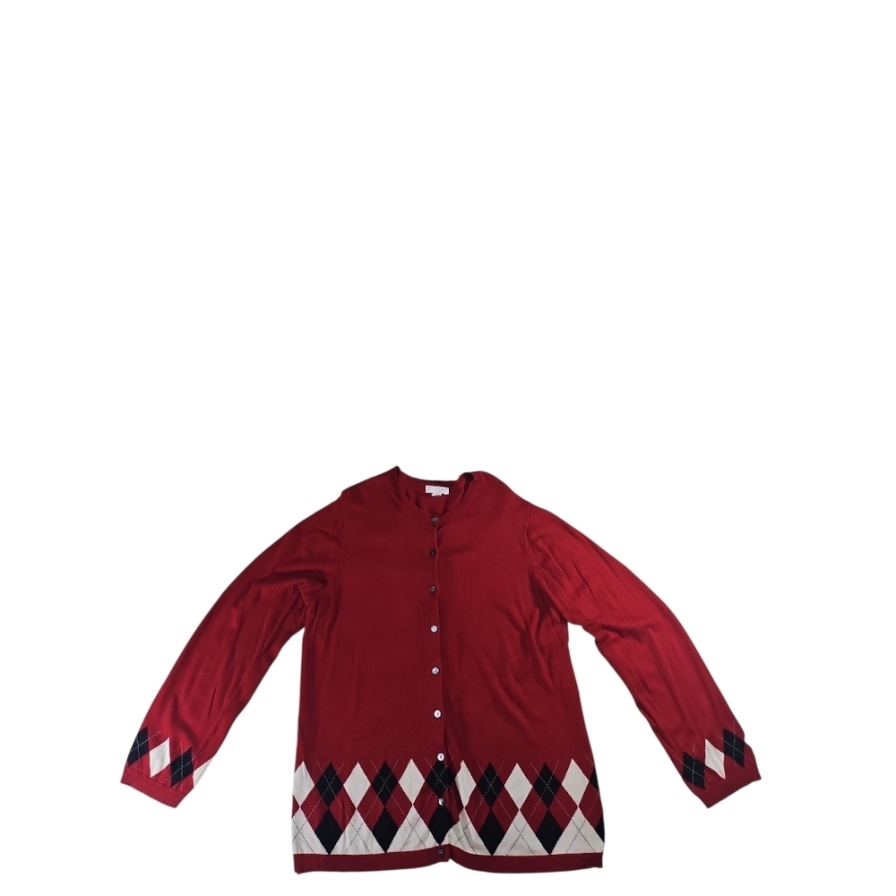 Charter Club Red Argyle Button Down Shirt - Picture 2 of 4